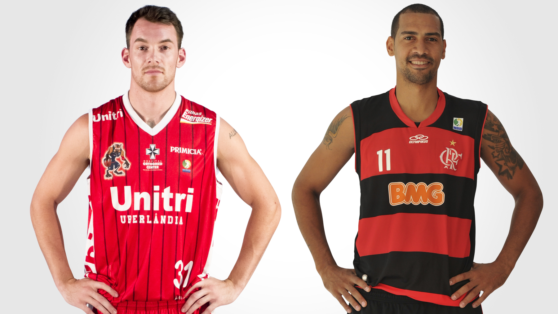 Robert Day e Marquinhos são os principais jogadores de Uberlândia e Flamengo (Montagem/LNB)
