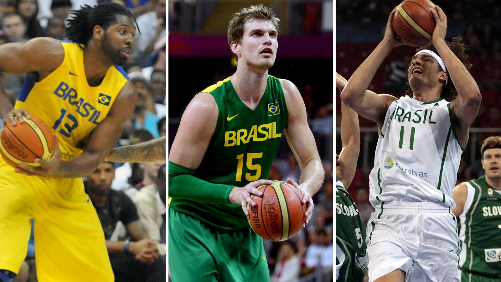 Nenê, Splitter e Varejão são os brasileiros que concorrem a vagas no All Star Game da NBA (Montagem/LNB)
