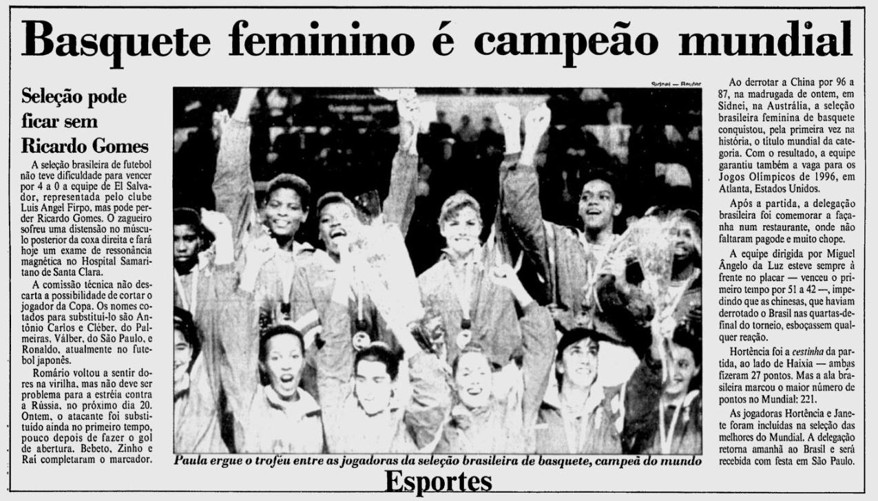 Brasil Campeão Mundial Feminino - Jornal