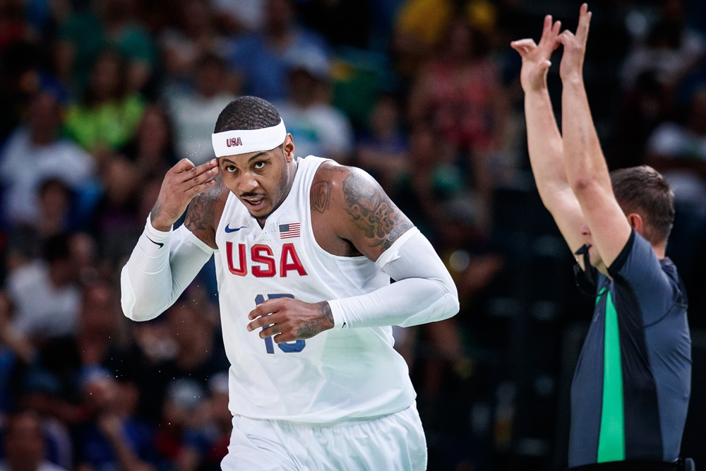Arremessos certeiros de Carmelo Anthony foram fundamentais para a vitória dos EUA (FIBA/Divulgação)